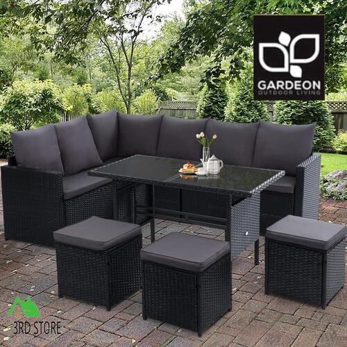 Gardeon Outdoor Dining Setting Lounge Patio Furniture Wicker Garden Rattan Sofa