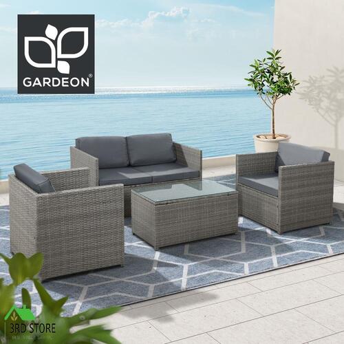 Gardeon Outdoor Furniture Sofa Set 4-Seater Wicker Lounge Setting Table Chairs