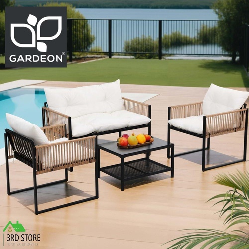 Gardeon 4 Seater Outdoor Sofa Set 4PCS Table Chair Set Garden Patio Furniture