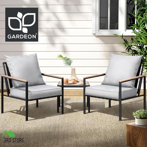 Gardeon Outdoor Furniture 3pcs Lounge Setting Bistro Set Chairs Table Patio