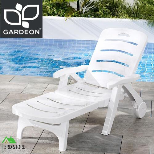Gardeon Sun Lounger Folding Chaise Lounge Chair Wheels Patio Outdoor Furniture