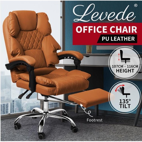 Levede Gaming Chair Office Computer Seat Racing PU Leather Executive Footrest