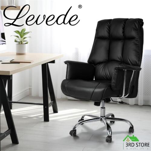 Levede Office Chair Futon Gaming Computer PU Leather Chairs Executive Seat Work