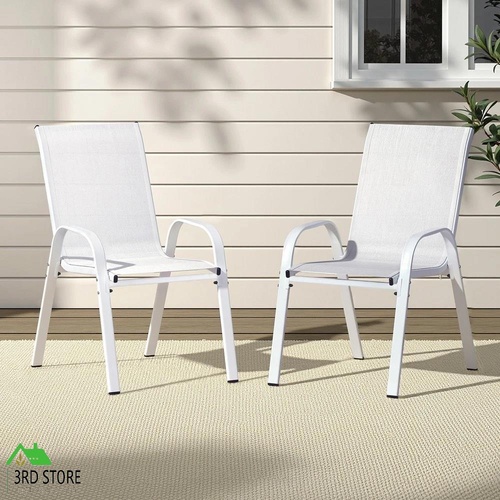 Livsip Outdoor Stackable Chairs Patio Furniture Lounge Chair Bistro Set 2 Piece
