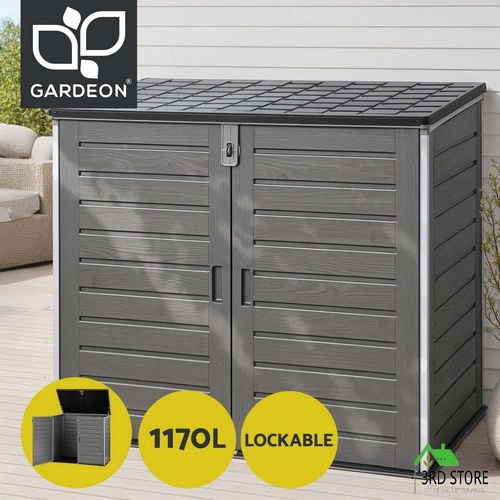 Gardeon Outdoor Storage Box 1170L Container Lockable Cabinet Tool Organizer Shed Grey