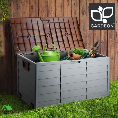 Gardeon Outdoor Storage Box Garden Shed Toy Tool Weatherproof Lockable 290LBrown