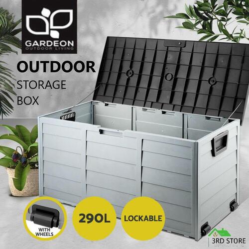 Gardeon Outdoor Storage Box 290L Lockable Weatherproof Garden Deck Toy Shed