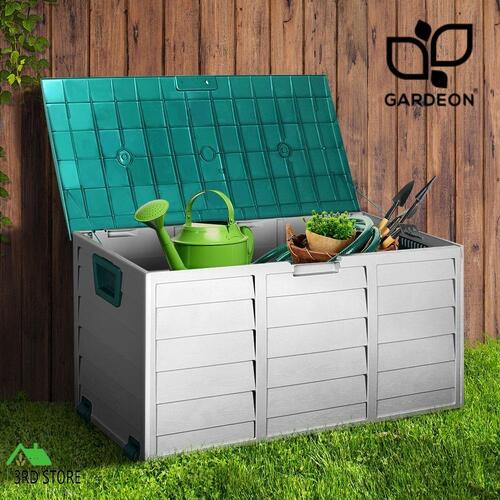 Gardeon 290L Outdoor Storage Lockable Box Weatherproof Garden Toy DeckShed Green