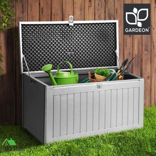 Gardeon Outdoor Storage Box Bench Seat Lockable Garden Deck Toy Tool Sheds 190L