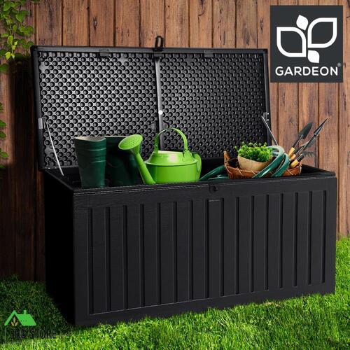Gardeon Outdoor Storage Box Container Garden Toy Indoor Tool Chest Sheds 270L Black