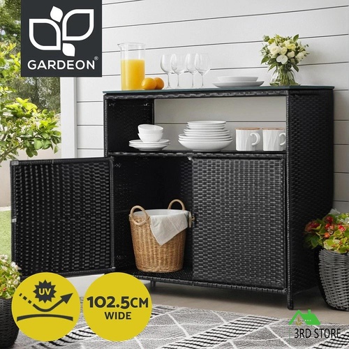Gardeon Outdoor Storage Cabinet Box Garage Wicker Shed Tools Shelf Chest Garden