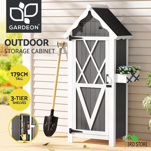 Gardeon Outdoor Storage Cabinet Shed Box Wooden Shelf Chest Garden Furniture