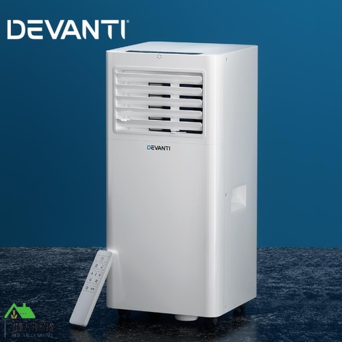 Devanti Portable Air Conditioner 7000BTU Cooling Mobile Fan Cooler Dehumidifier