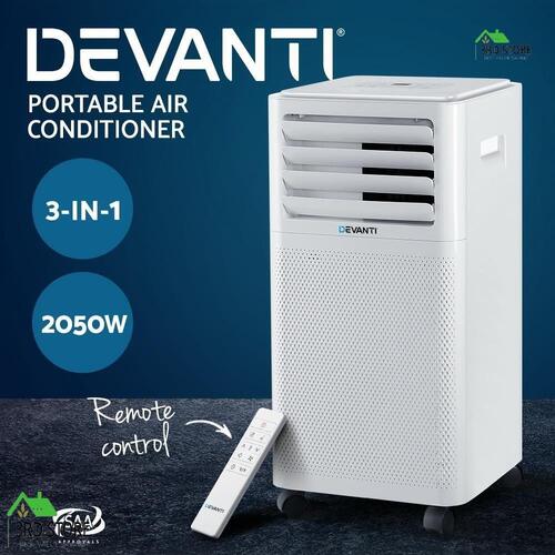 Devanti Portable Air Conditioner Cooling Mobile Fan Cooler Dehumidifier 2kw