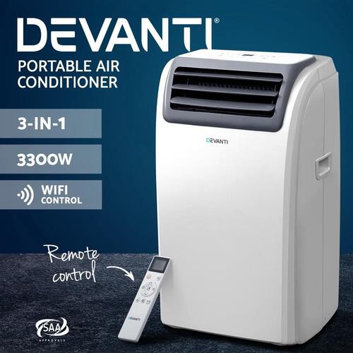 RETURNs Devanti Portable Air Conditioner Cooling Mobile Fan Cooler Window 12000BTU 3300W
