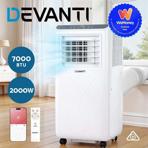 3-in-1 Devanti Portable Air Conditioner Dehumidifier Fan 7000BTU
