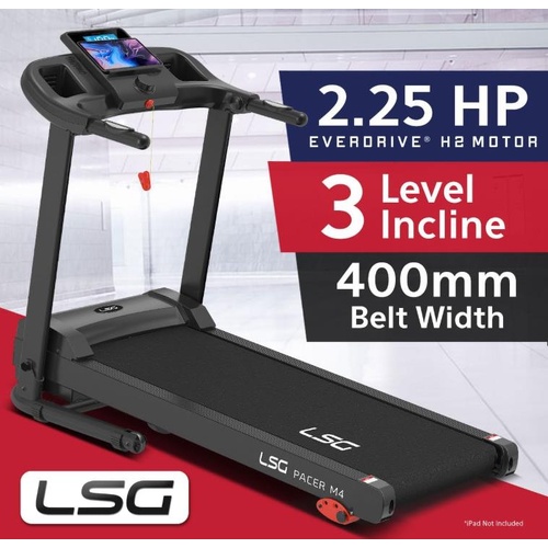 LSG Pacer 2.25HP H2 Motor 400mm Belt Electric Treadmill Compact Foldable 3 Lvl