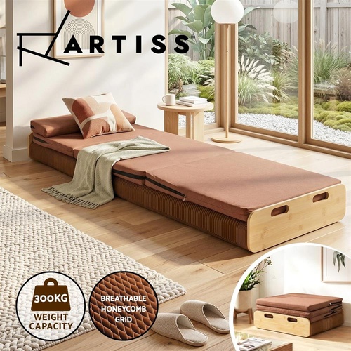 Artiss Folding Kraft Paper Bed Frame w/ Mattress&Pillow 300kg Capacity 200x60cm