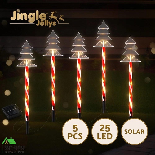 Jingle Jollys 5 PCS Christmas Lights Path Ground Light Garden Decorations 25 LED
