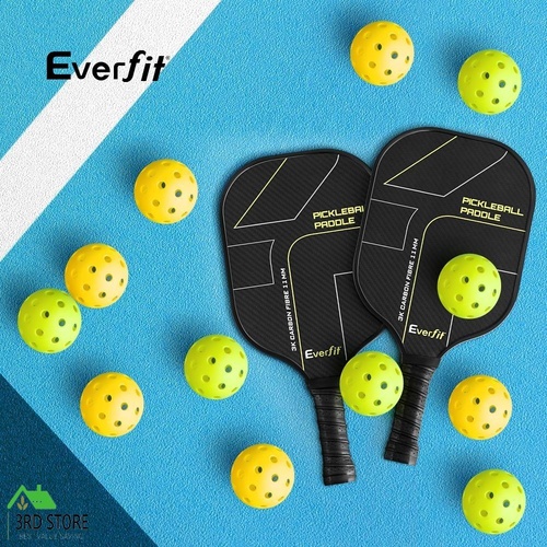 Everfit 12PC Pickleballs Set 40-Hole Design Indoor Outdoor Durable PE Balls Green/Yellow