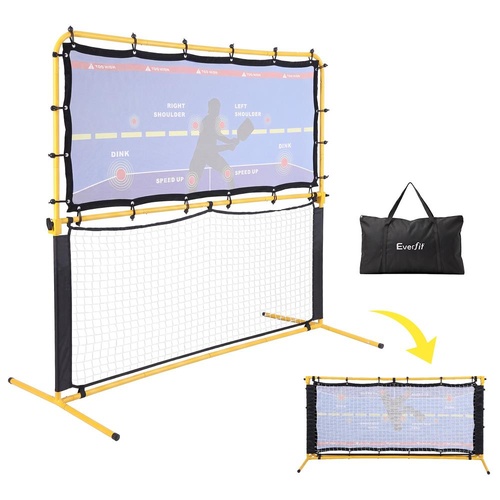 Everfit Pickleball Net Rebounder Portable Training Practice 6FT Black Yellow