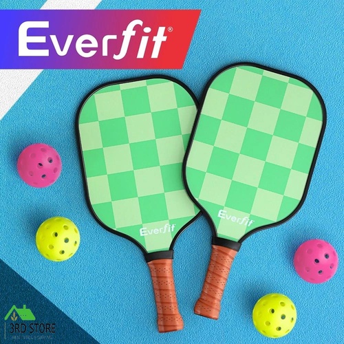 Everfit Pickleball Paddle Set Fiberglass with Balls Bag Tournament Kit 2PCS Pickle Balls Rackets