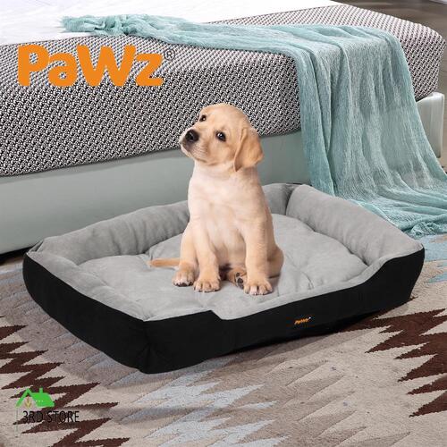 Pawz Dog Bed Pet Cat Calming Floor Mat Sleeping Comfy Cave Washable Medium BK
