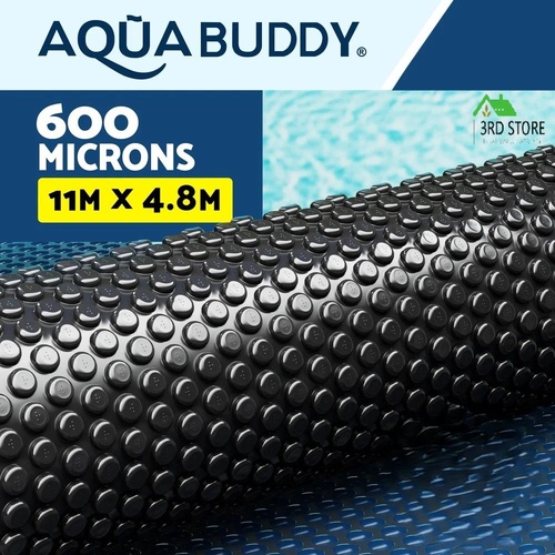 Aqua Buddy Pool Cover 600 Micron 11x4.8m Swimming Pool Solar Blanket Blue Black