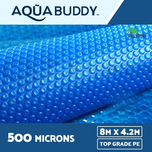 Aquabuddy Solar Swimming Pool Cover 500 Micron Outdoor Bubble Blanket 8M X 4.2M