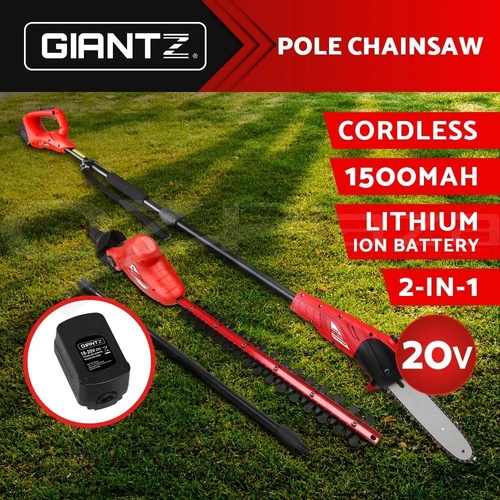 RETURNs Giantz Cordless Pole Chainsaw 20V Electric Lithium Battery Hedge Trimmer Saw
