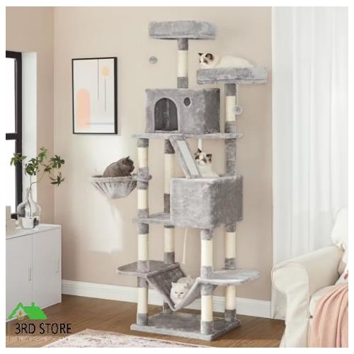 Feandrea PCT190W01 Scratching Post Cat Tree | Light Grey
