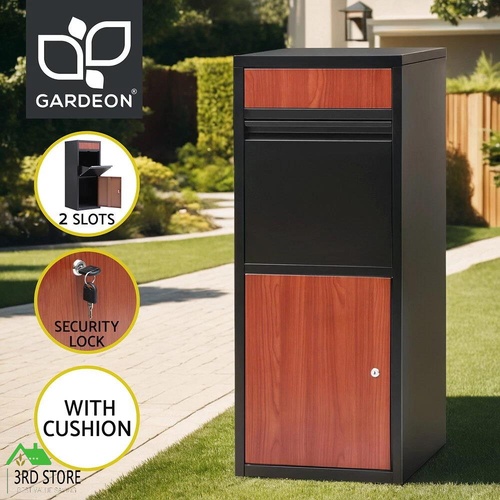 Gardeon Parcel Letterbox Drop Box Package Mailbox Security Lock Storage Black