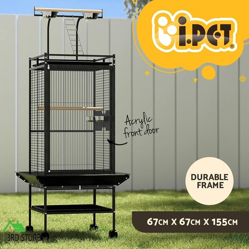 i.Pet Bird Cage Large Cages 155cm Parrot Aviary Stand-Alone Budgie Wheels Castor
