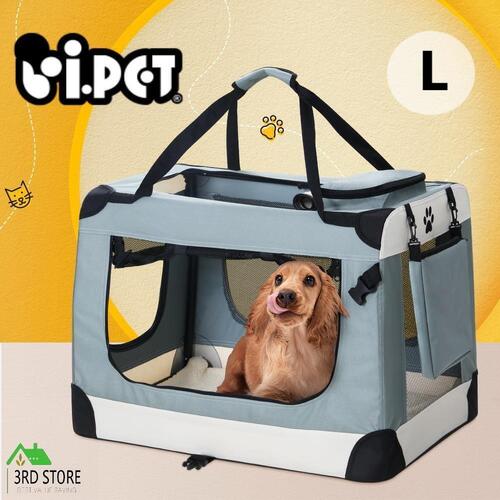 i.Pet Pet Carrier Large Soft Crate Dog Cat Travel Portable Cage Kennel Foldable