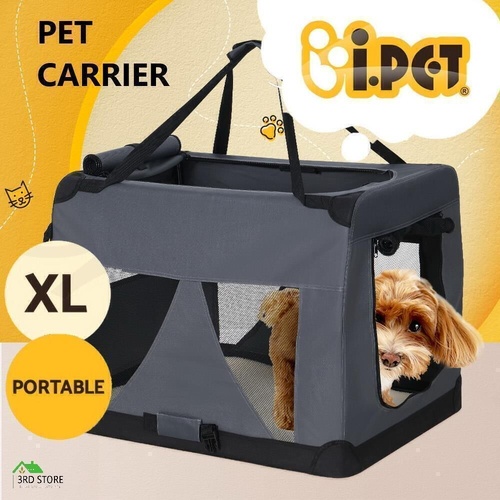 i.Pet Pet Carrier Soft Crate Dog Cat Travel Portable Cage Kennel Foldable Car XL