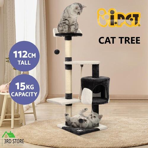 i.Pet Cat Tree Trees Scratching Post Scratcher Tower Condo House Grey 112cm