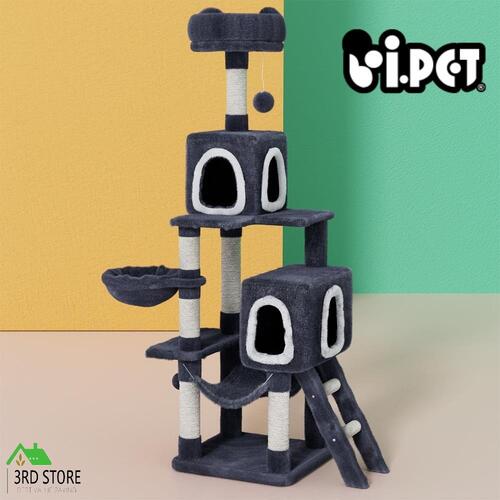 i.Pet Cat Tree Tower Scratching Post House Condo Scratcher Hanging Toy Bed 168cm