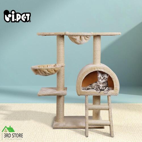 i.Pet Cat Tree Trees Scratching Post Scratcher Condo Tower House Bed Beige 100cm