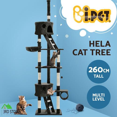 i.Pet Cat Tree Trees Scratching Post Scratcher Tower Condo House Grey 260cm