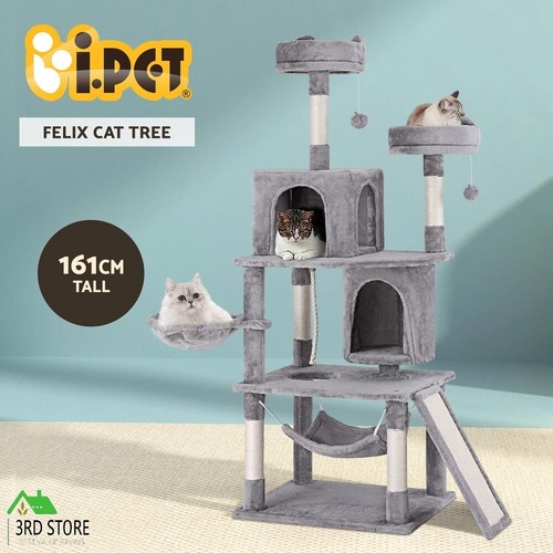i.Pet Cat Tree Tower Scratching Post Scratcher 161cm Condo House Trees Grey
