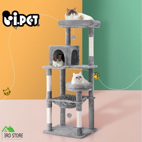 i.Pet Cat Tree Tower Scratching Post Scratcher 143cm Condo House Trees Grey