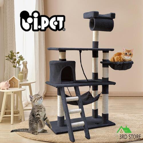 i.Pet Cat Tree Trees Scratching Post Scratcher Tower Condo House Grey Bed 141cm