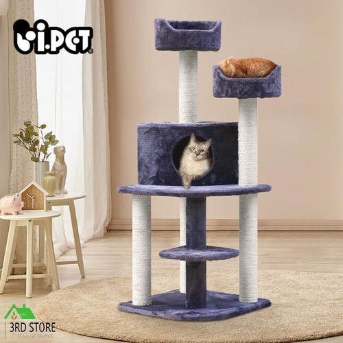 i.Pet Cat Tree Trees Scratching Post Scratcher Tower Condo House Grey 126cm