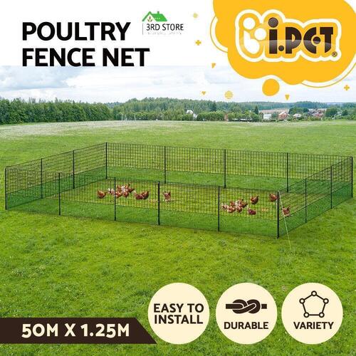 i.Pet Poultry Chicken Fence Netting Electric wire Ducks Goose Coop 50Mx125CM