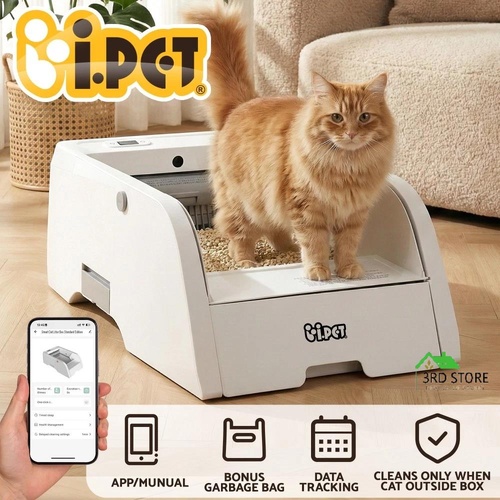 i.pet Automatic Cat Litter Box Self Cleaning Smart Pet Toilet App Control 5L White