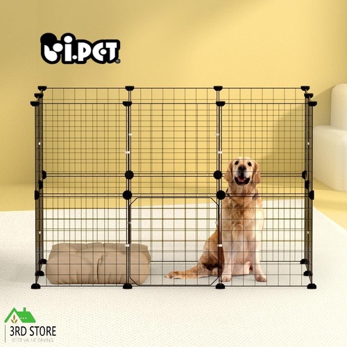 i.Pet Pet Dog Playpen Enclosure Cage 20 Panel Puppy Fence Play Pen Foldable Metal