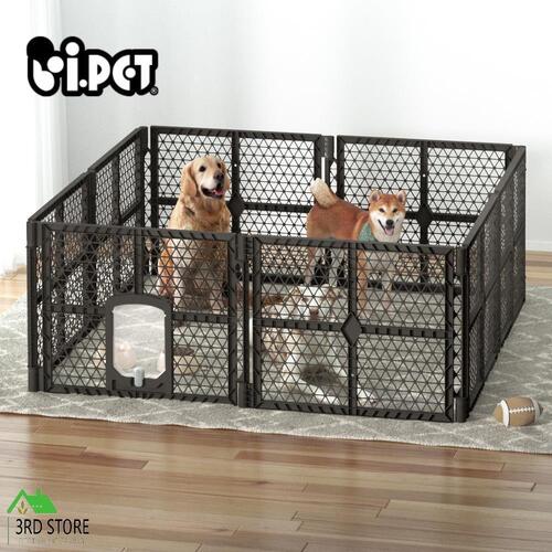 i.Pet Pet Dog Playpen Enclosure 8 Panel Fence Puppy Cage Plastic Play Pen Fold
