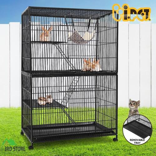i.Pet 4 Level Rabbit Cage Bird Ferret Parrot Aviary Cat Hamster Castor 142cm