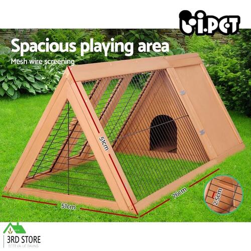 i.Pet Rabbit Hutch Chicken Coop Run Wooden Cage House Outdoor Large