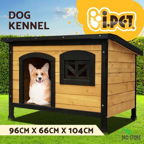 RETURNs i.Pet Dog Kennel Extra Large Wooden Outdoor Indoor Puppy Pet House Cabin Crate